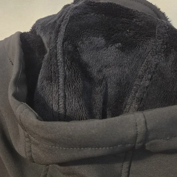 Merrell Soft Shell Fleece Lined Hooded Trench Coat Black XL Aeroblock EUC - Picture 5 of 12